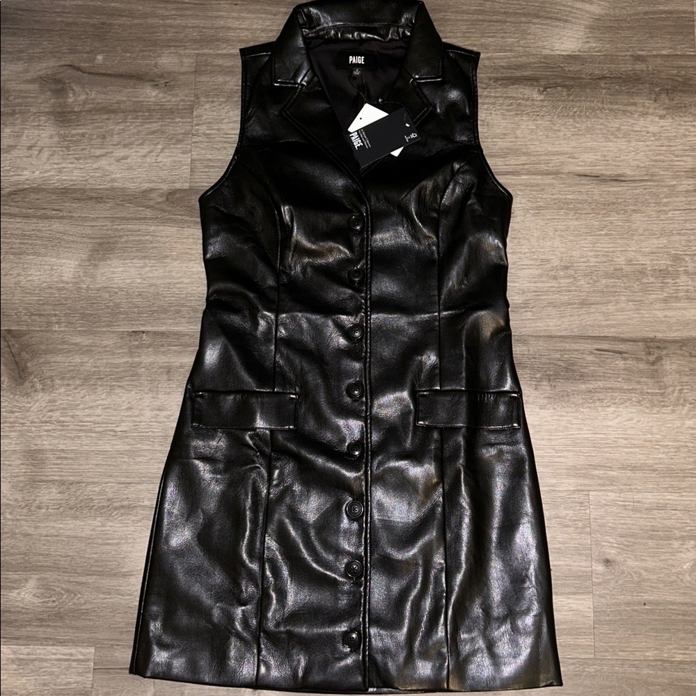 PAIGE Graciella Faux-Leather Mini Dress - Picture 11 of 14